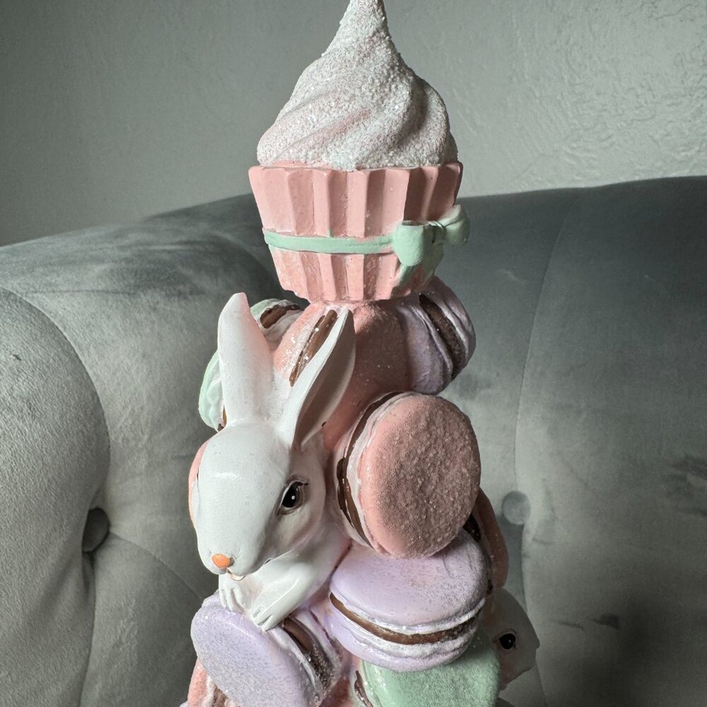 Cupcakes & Cashmere Easter Macaroons Bunny Topiary Tree Cake Pedestal NWT - Picture 6 of 12